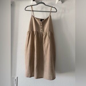 Volcom sundress, tan and white striped. Fitted bodice, full skirt and Pockets!